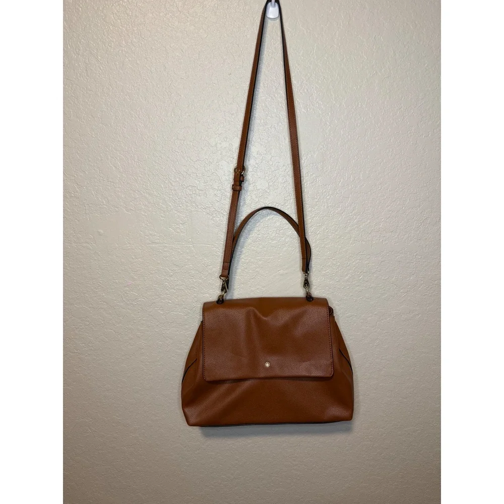 LC Lauren Conrad Brown Satchel Crossbody Convertible Shoulder Bag Purse